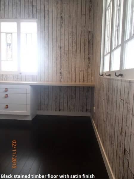 Black wooden floor in Clayfield, Brisbane