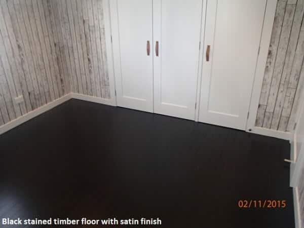 Stained timber floor