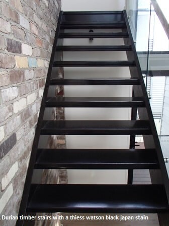 Stained black stairs