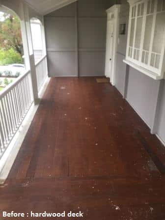 Before photo Hardwood deck