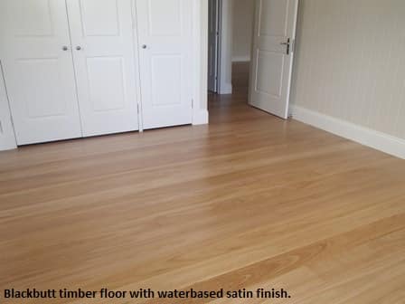 Blackbutt timber floor with waterbased finish
