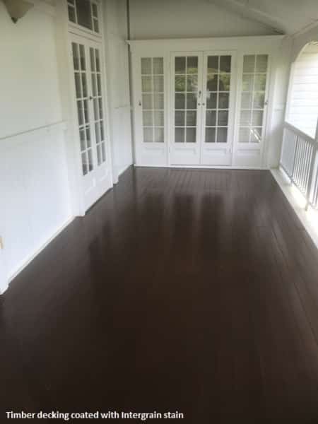 Timber deck with intergrain coating