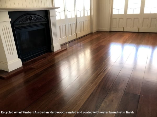 Recycled wharf timber floor sanding Balmoral, Brisbane