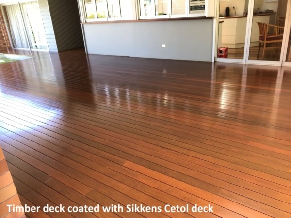 Timber deck coated with Sikkens