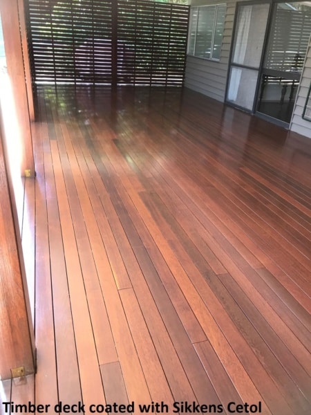 Timber deck coated with Sikkens