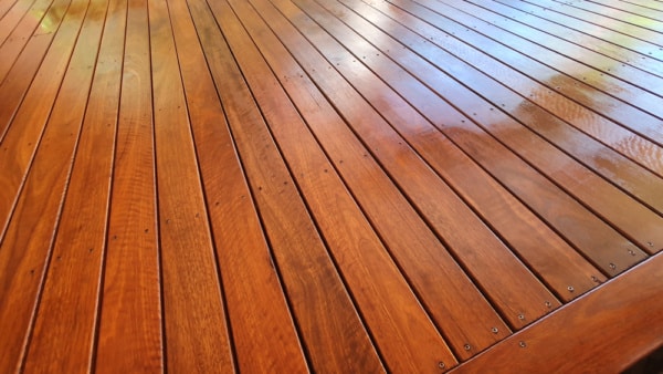 Freshly Oiled Spotted Gum Timber Deck